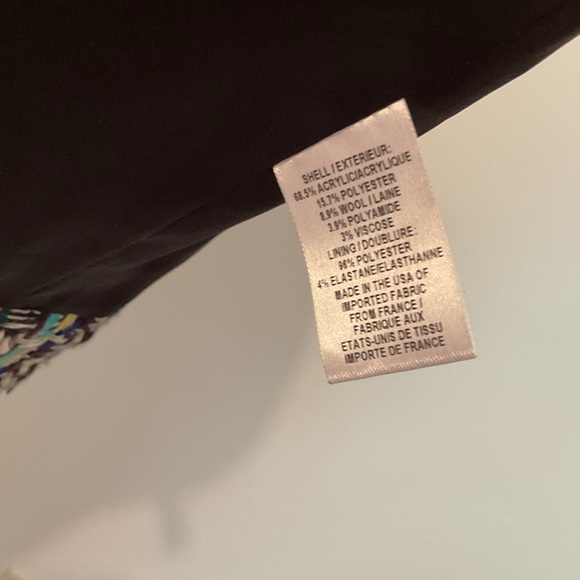 Milly Multi Colored Jacket with Black Fringe Detail and Gold Metal Roping. - Picture 13 of 14